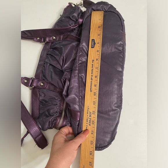 RARE ALDO Hobo Handbag/ Messenger Purple And Gorgeous Metal Hardware - Picture 3 of 16
